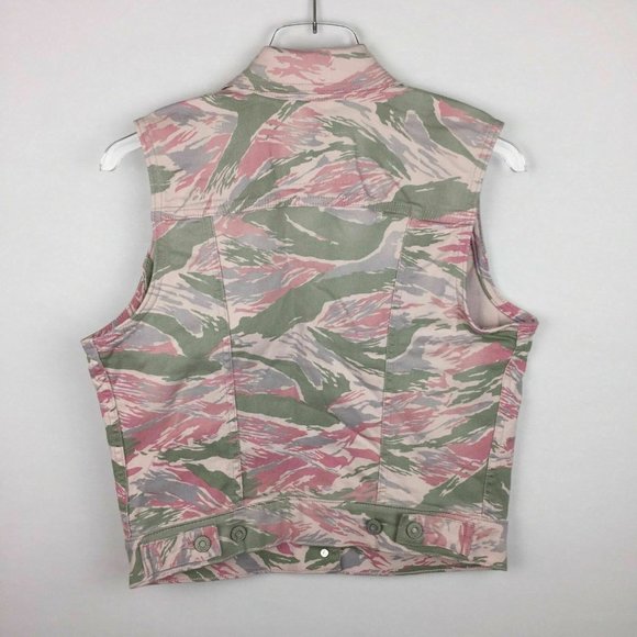 Levi's Strauss & Co M Camo Denim Vest Button Front - Picture 6 of 12